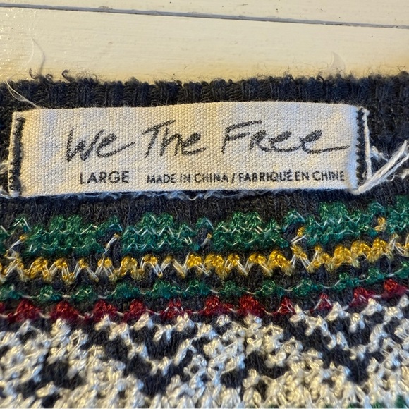 We The Free Dark Gray Long Sleeve Top with Multicolor Accents - Picture 7 of 8